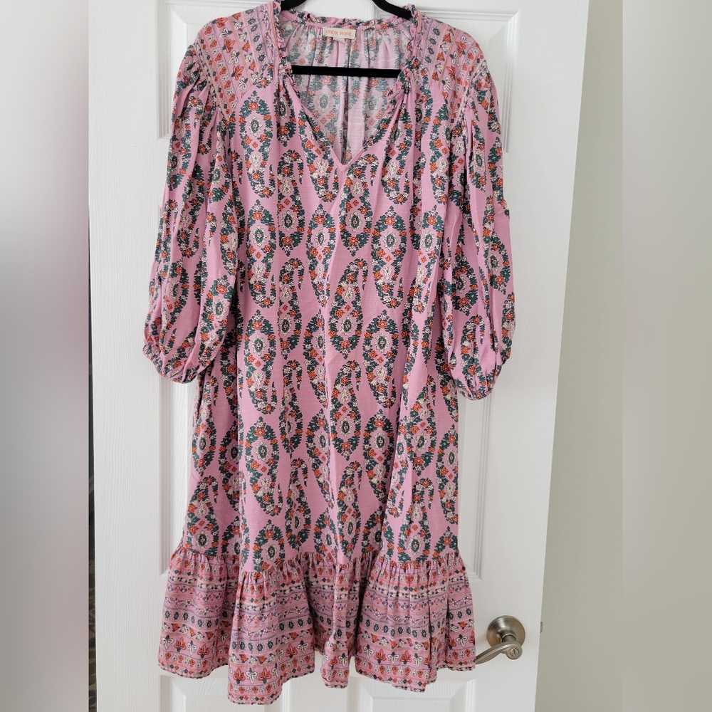 Knox Rose Large Purple-Pink and Green Patterned Mini Dress